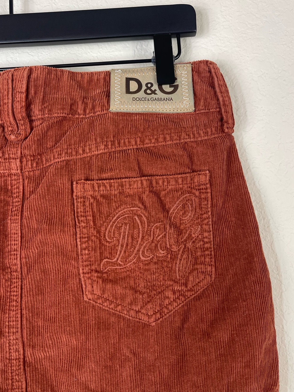 Dolce & Gabbana Corduroy Mini Skirt Rust Size US 28 IT 42